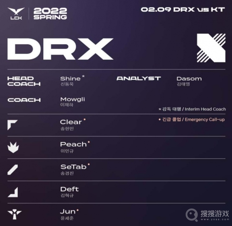 lol2月9日DRX首发名单是什么-drx今日首发名单lck2022